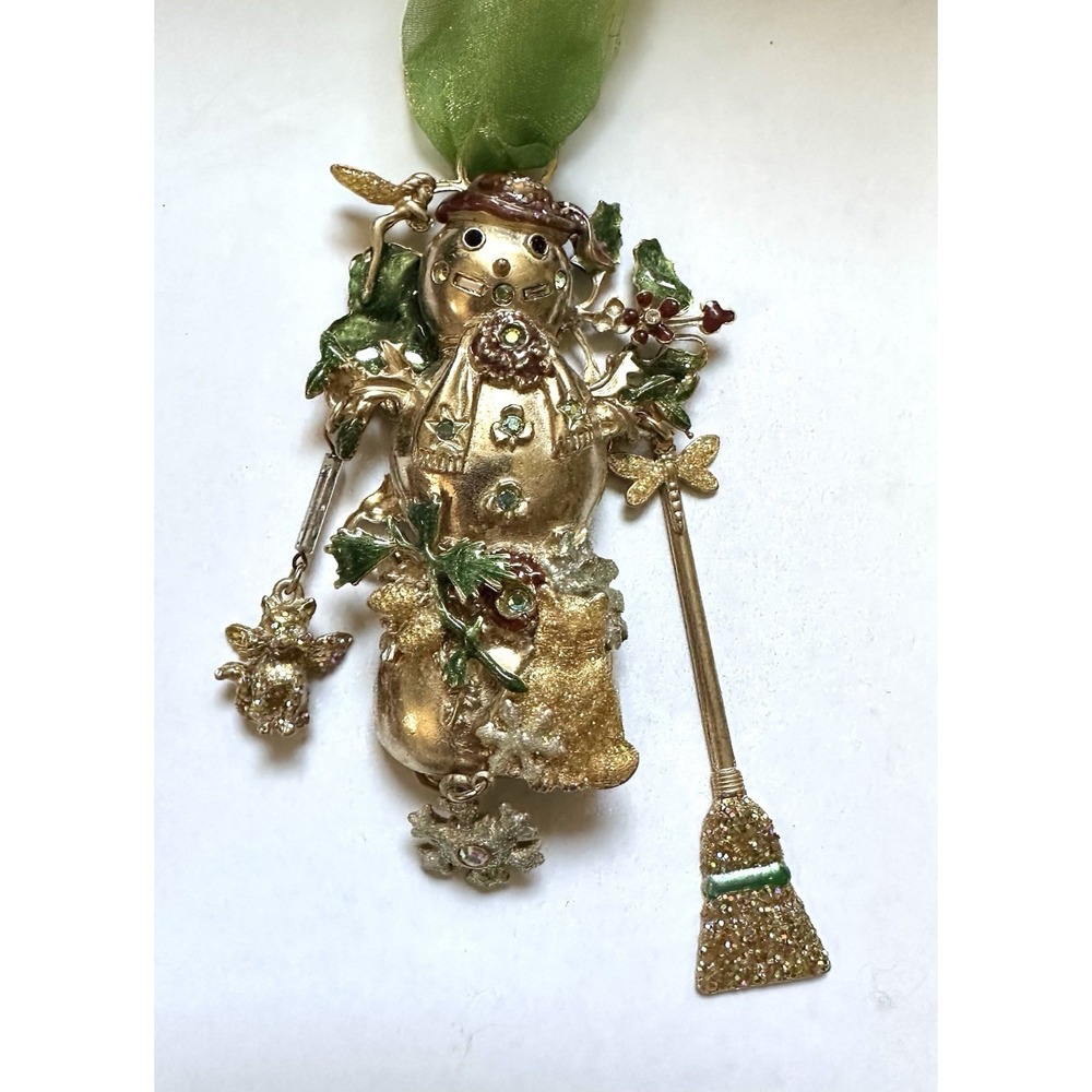 Kirk's Folly Snowman Ornament W/ Cats Fairies Dragonfly